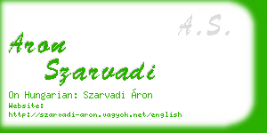 aron szarvadi business card